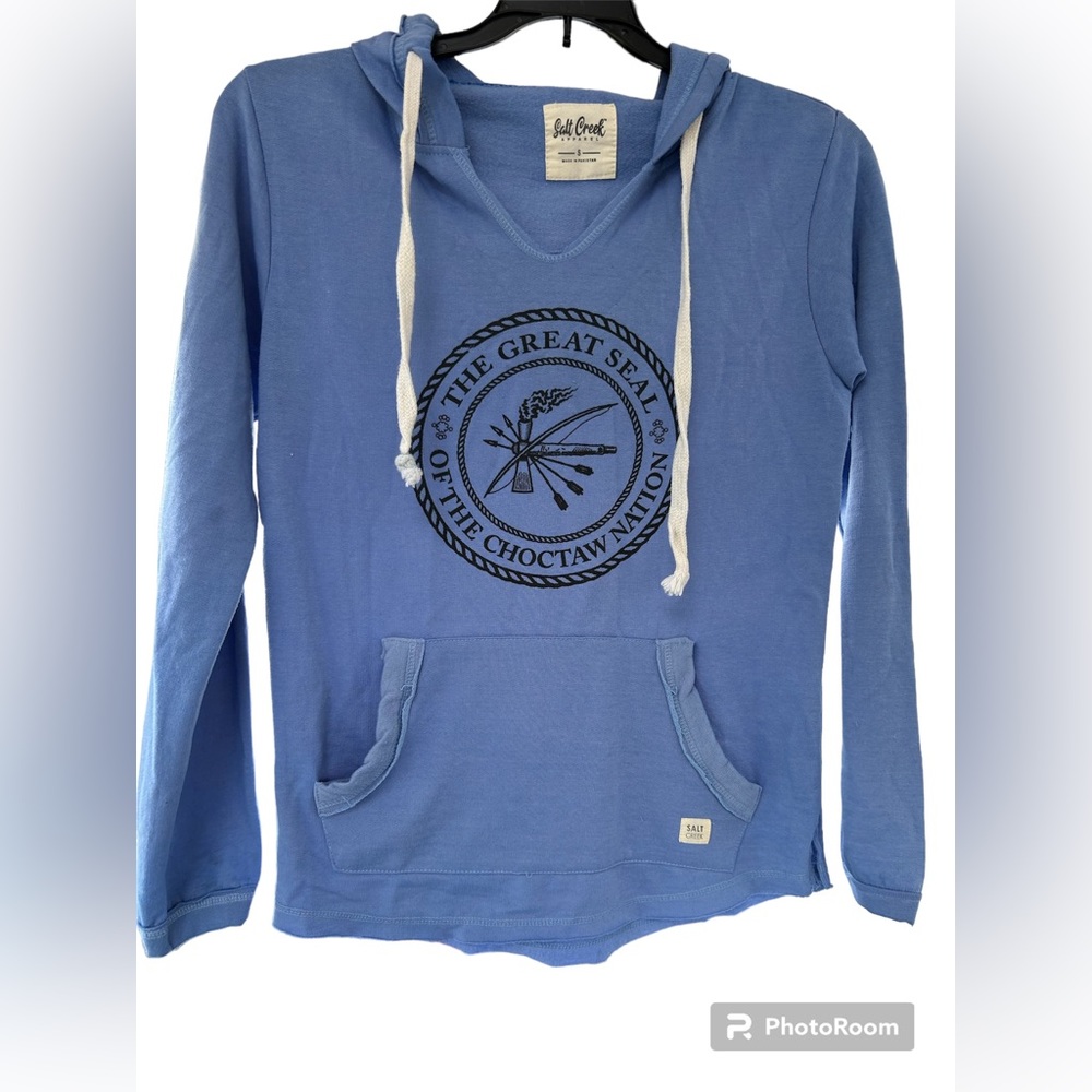 Salt Creek Apparel 2pc Short set Blue lightweight hoodie with shorts Sz Small
